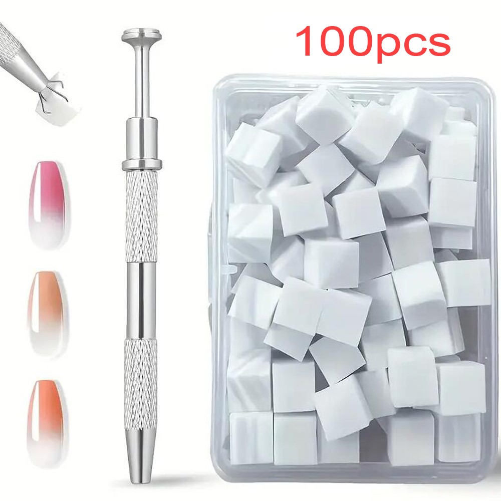 Nail Art Ombre - 50/100Pcs White Mini Nail Sponge With
