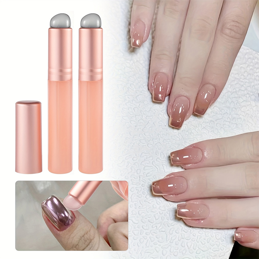 Nail Art Ombre - 1/2/3pcs Silicone Nail Brush, Reusable Chrome