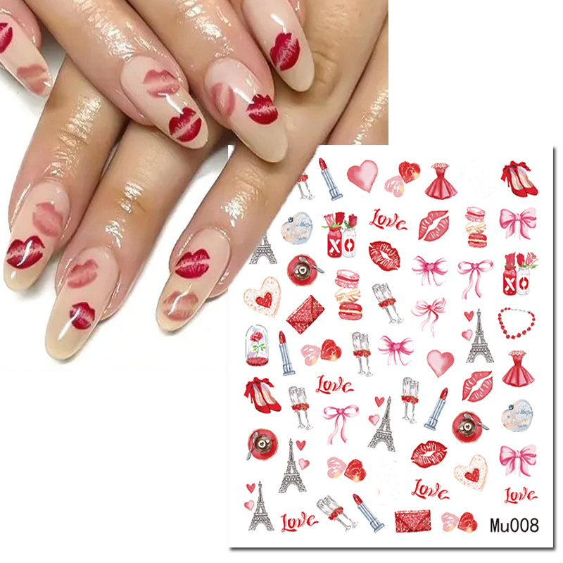 Nail Art Valentines Day - 3d Nail Art Sliders Stickers Valentine