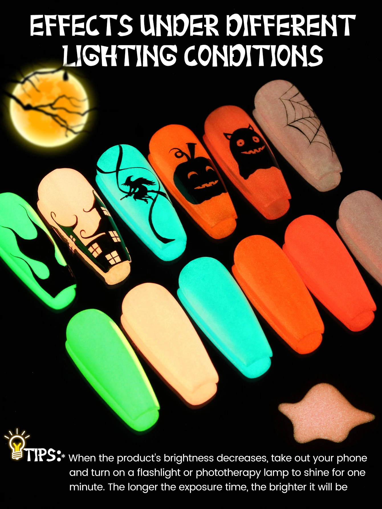 YOKEFELLOW Glow in the Dark Ge - Nail Art Orange ulasan dan harga