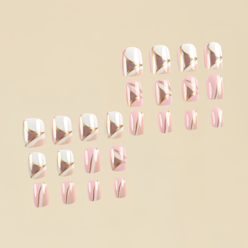 24pcs/set Cute Sweet Short Squ - Nail Art Press On ulasan dan harga