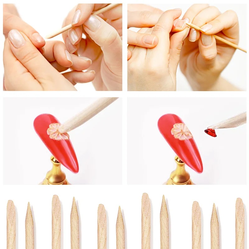 10-30pcsNail Cuticle Pusher Or - Nail Art Orange ulasan dan harga