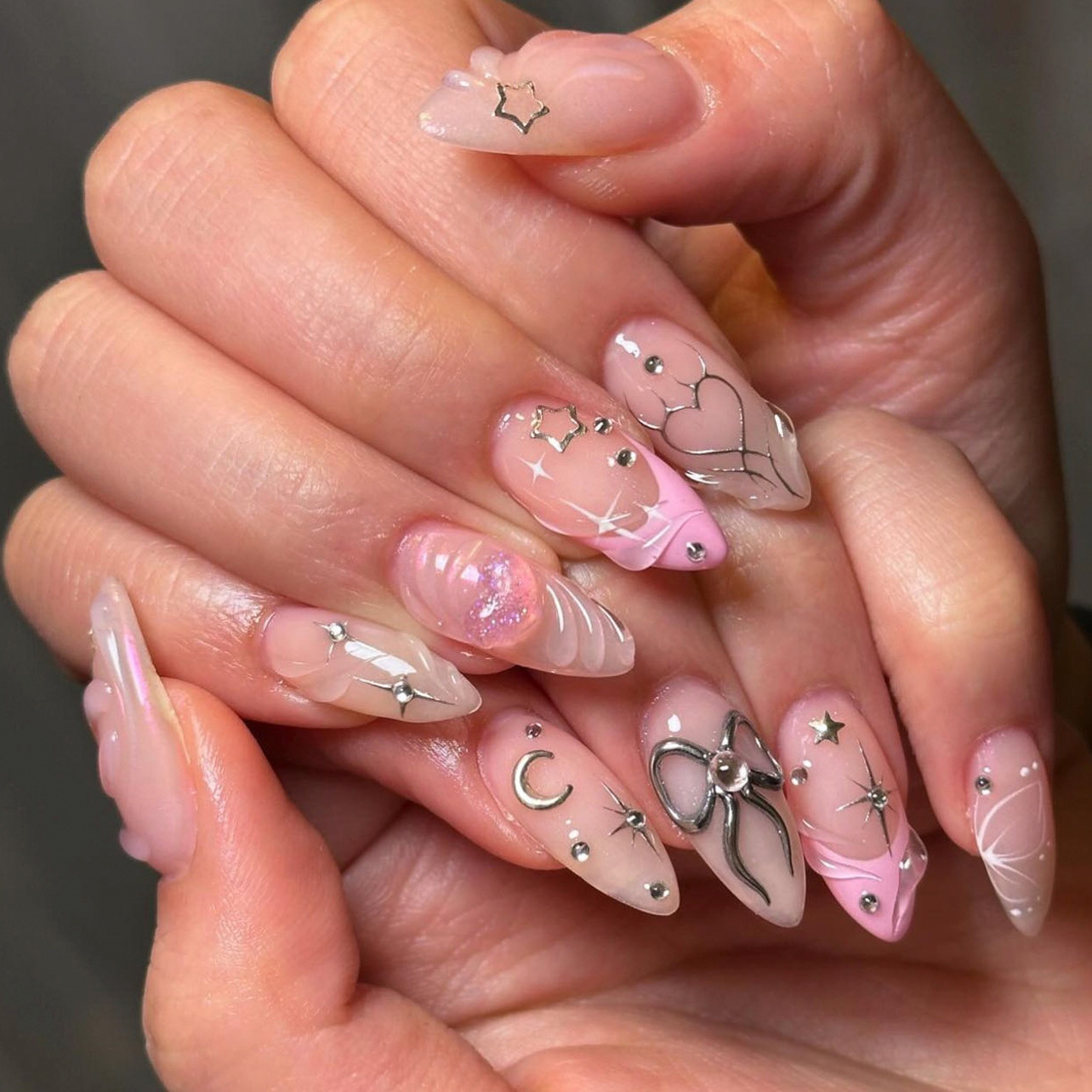 24pcs Bow False Nails Sets Pre - Nail Art Valentines Day ulasan dan harga