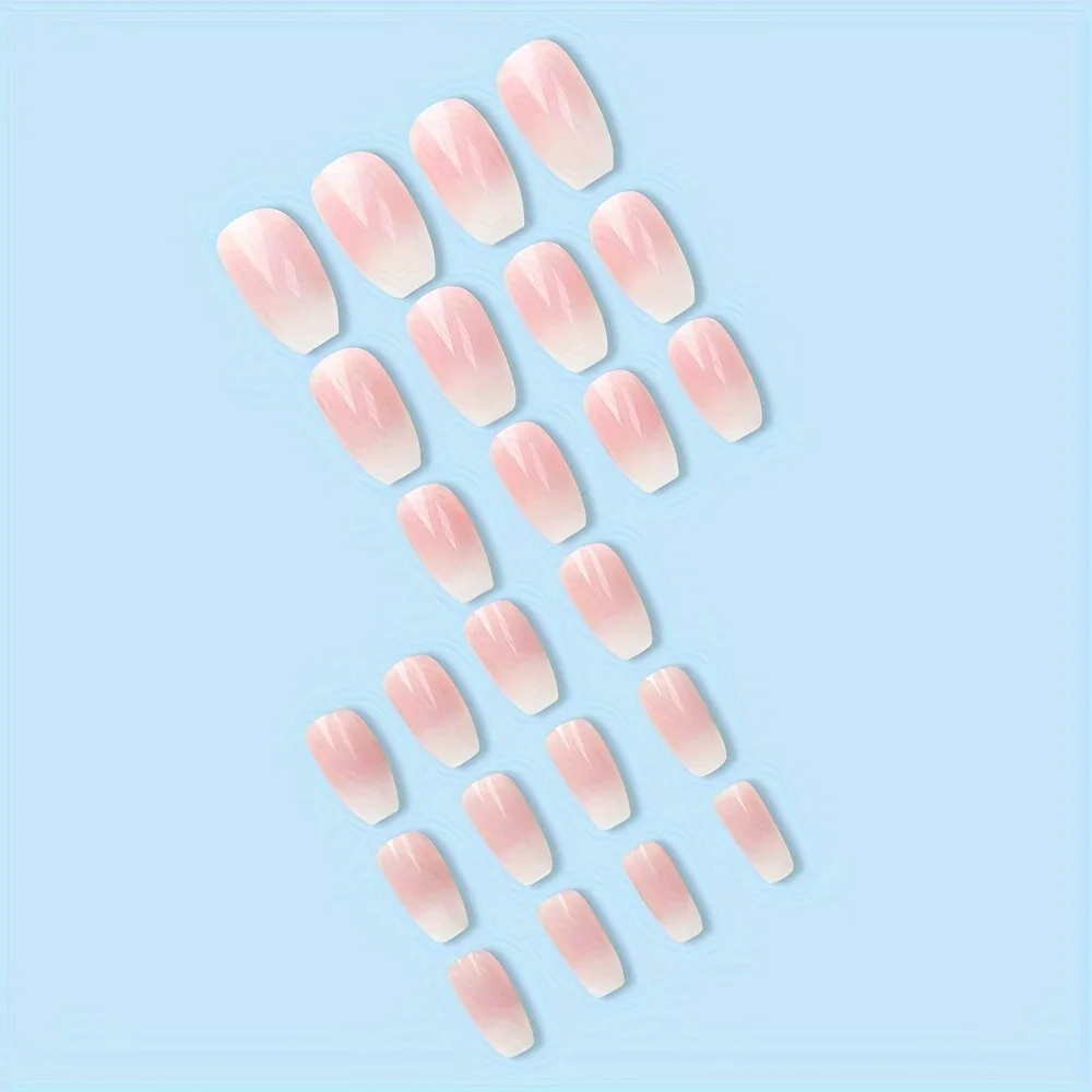 A Set Of 24 Glossy Short Coffi - Nail Art Pink ulasan dan harga