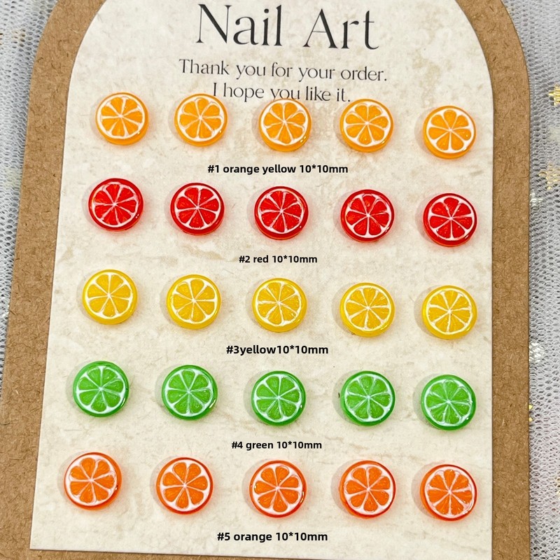 20pcs 3D Mini Simulated Food L - Nail Art Orange ulasan dan harga
