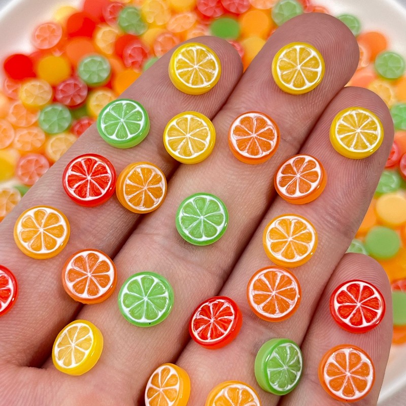 20pcs 3D Mini Simulated Food L - Nail Art Orange ulasan dan harga