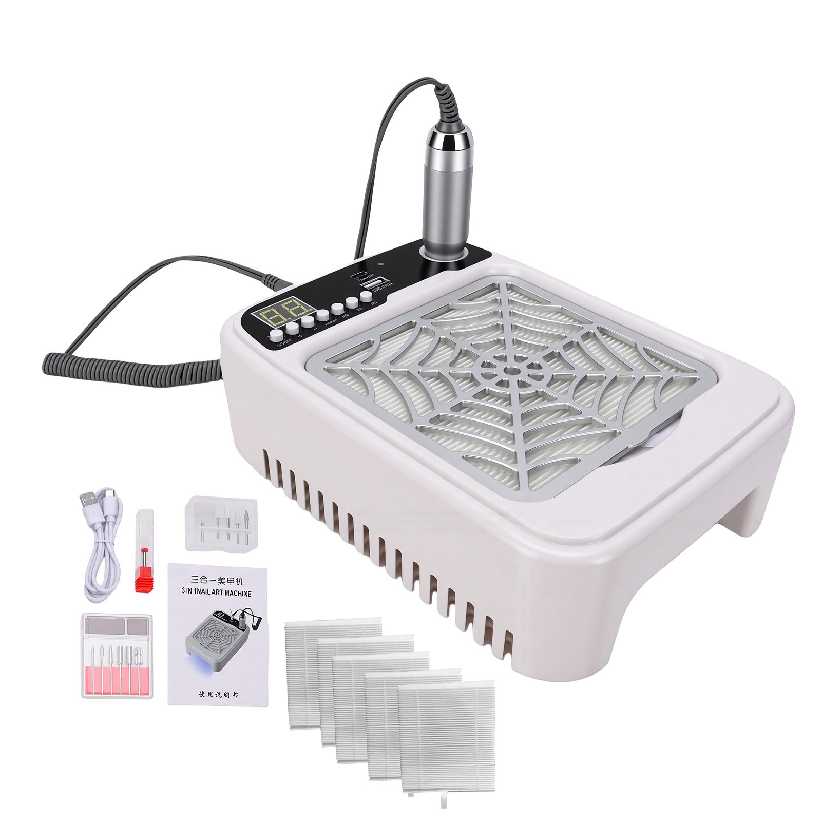 3-in-1 Nail Drill Machine with - Nail Drill Machine ulasan dan harga