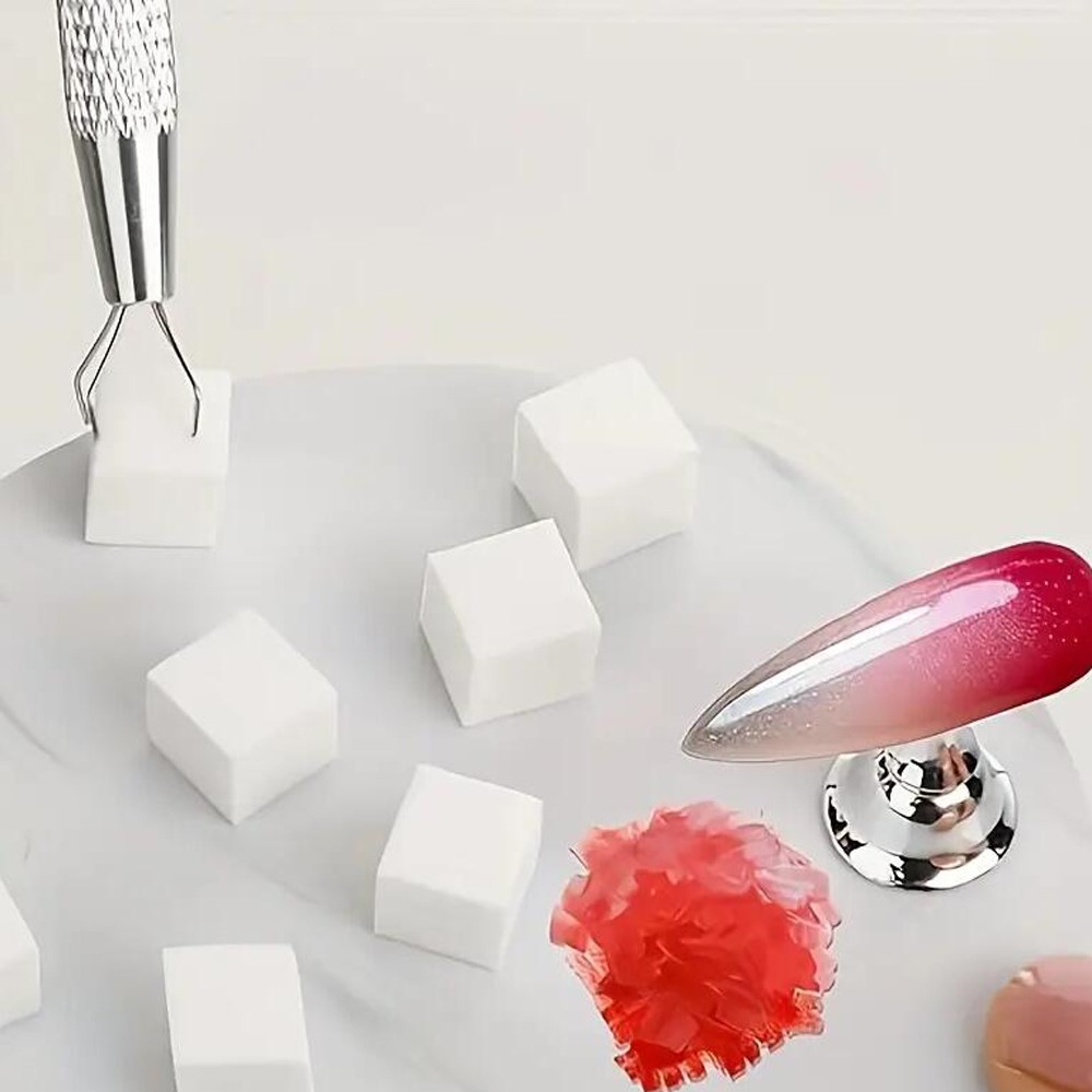 50/100Pcs White Mini Nail Spon - Nail Art Ombre ulasan dan harga