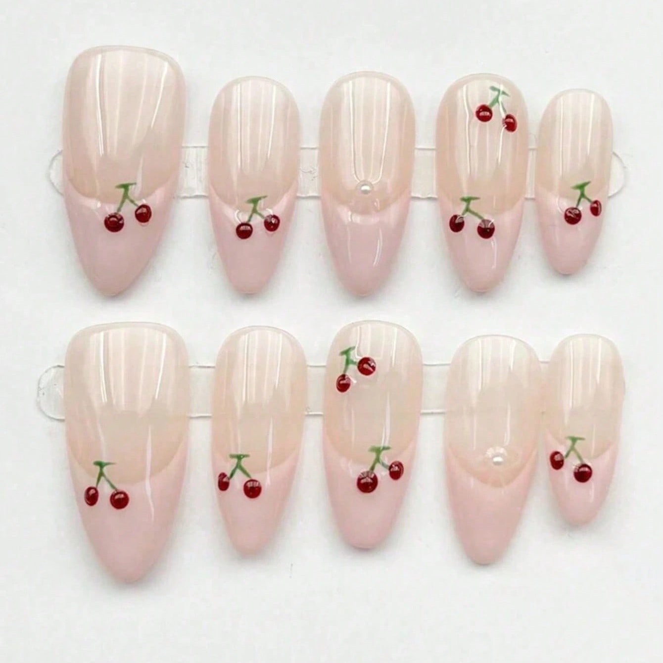 10pcs Medium Almond Nude Pink  - Nail Art Pink ulasan dan harga