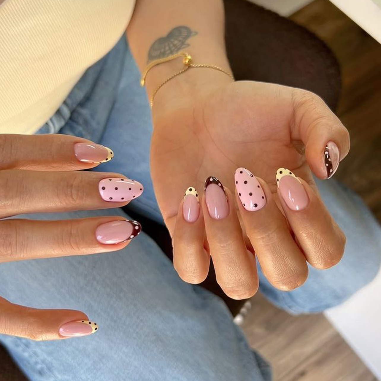 24Pcs Almond False Nails Sets  - Nail Art Pink ulasan dan harga