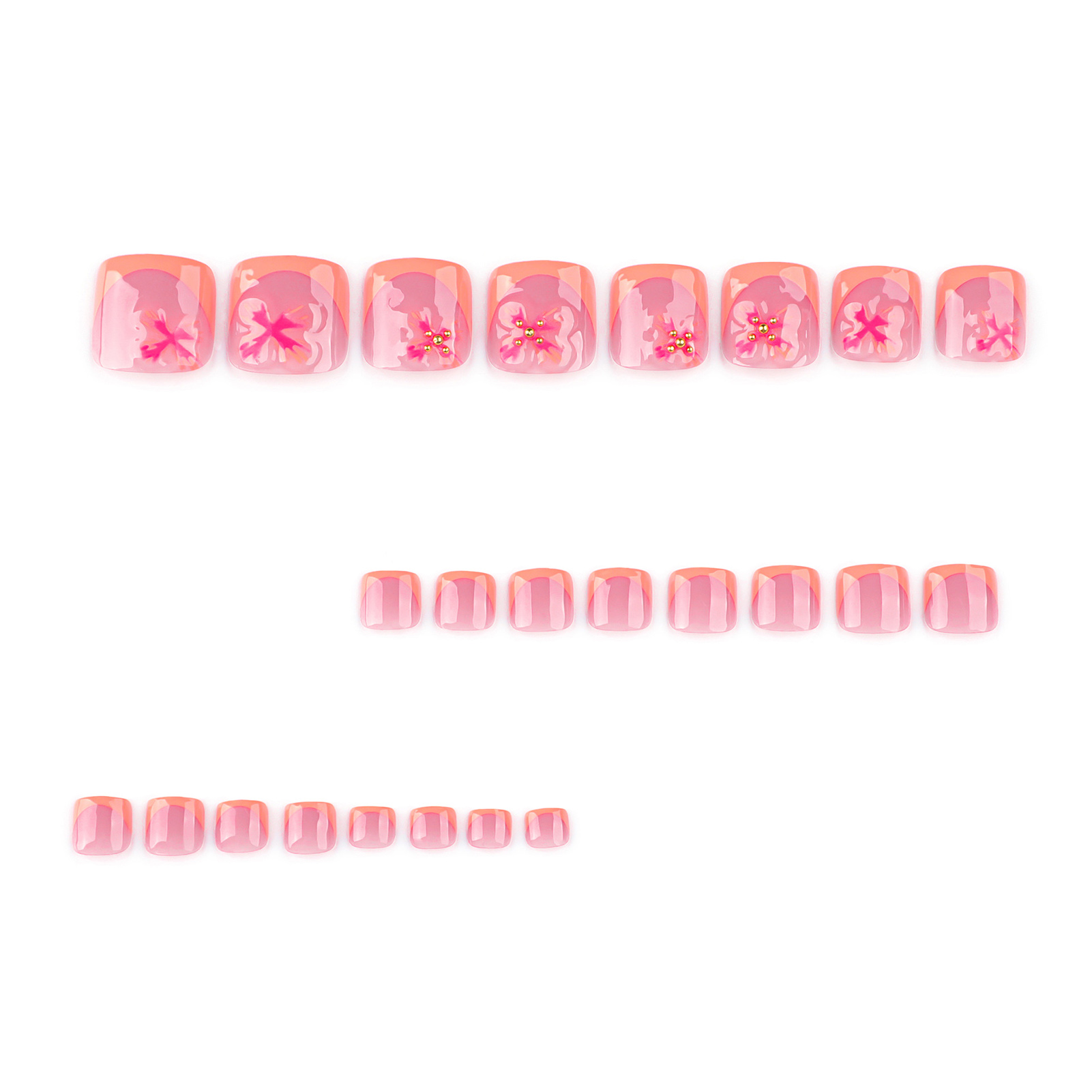 24pcs Charming Flower Pattern  - Nail Art Press On ulasan dan harga