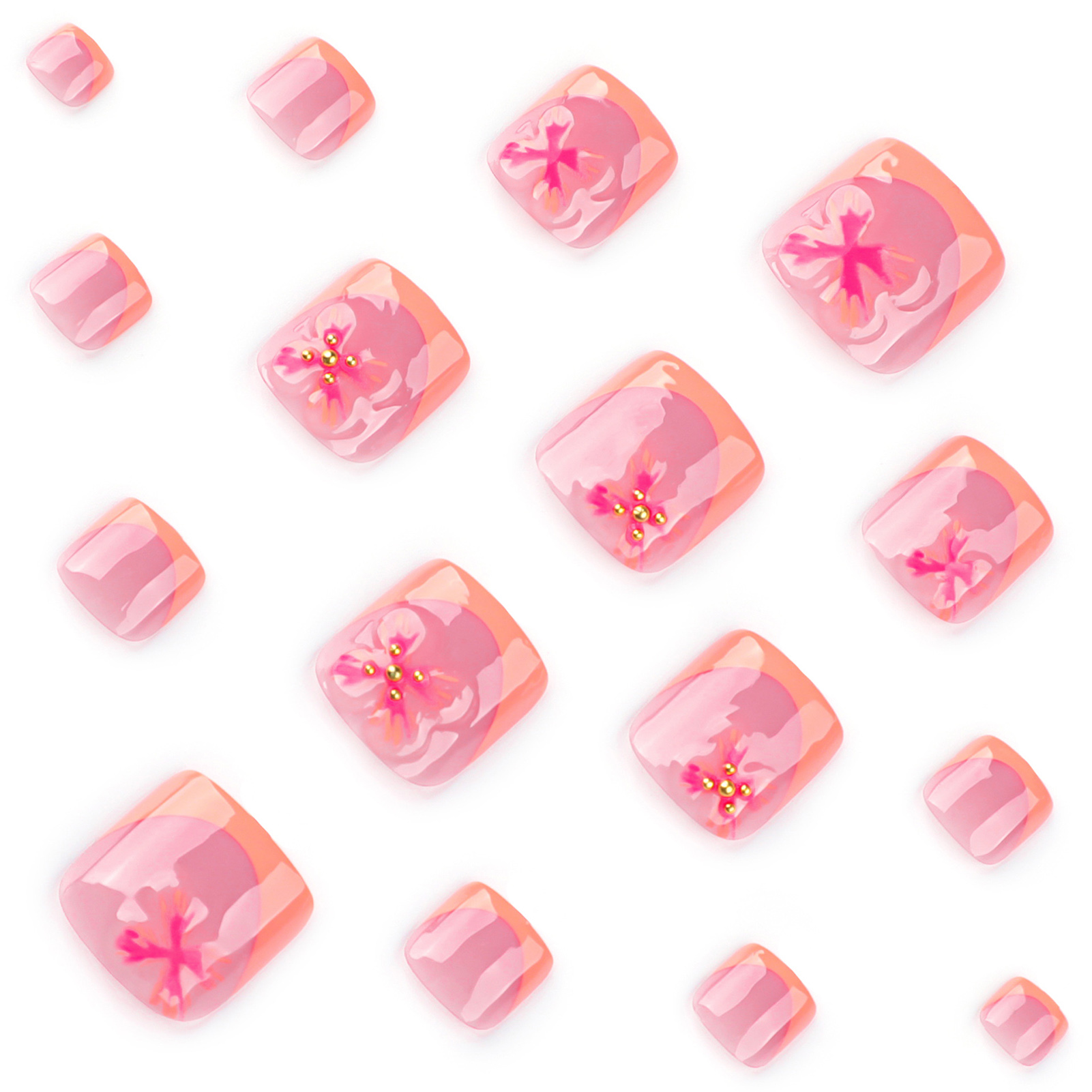 24pcs Charming Flower Pattern  - Nail Art Press On ulasan dan harga