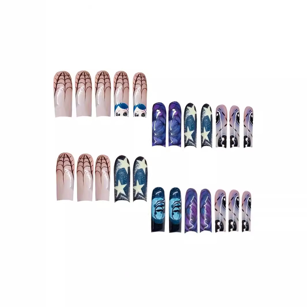 24pcs Y2k Star Graffiti Press  - Nail Art Press On ulasan dan harga