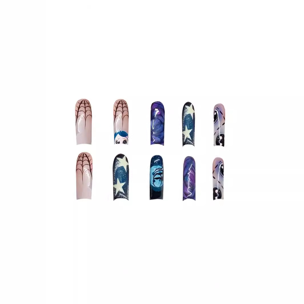 24pcs Y2k Star Graffiti Press  - Nail Art Press On ulasan dan harga